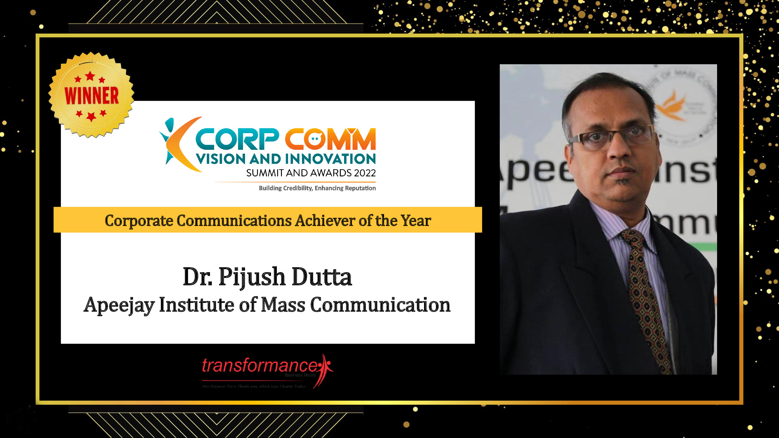 Dr. Pijush Dutta, Apeejay Institute of Mass
                            Communication